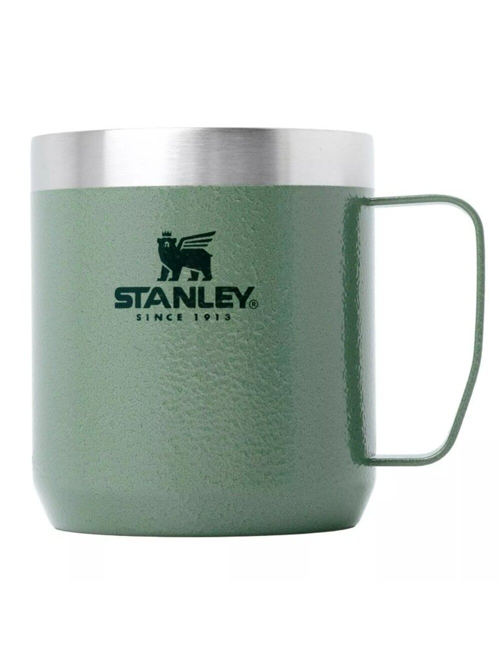 STANLEY Classic Legendary Camp Mug 12oz Stainless Hammertone Green New NWOT